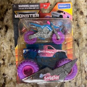 Sparkle Smash Motorcycle & Monster Jam Truck